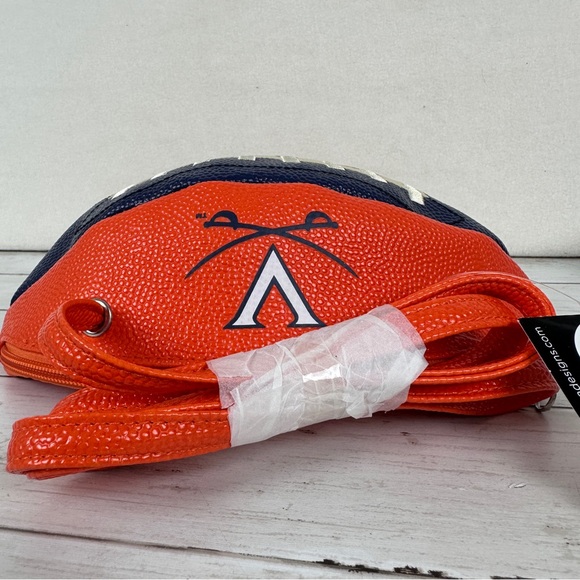 Virginia Cavaliers NCAA Football Shaped Crossbody Purse NWT College Fan Orange - Picture 7 of 11